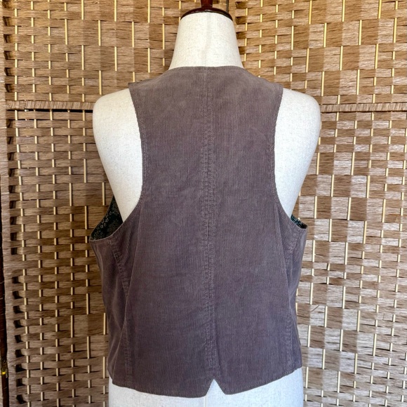 Grey / taupe 100% cotton corduroy Old Navy vest XL - Picture 6 of 12